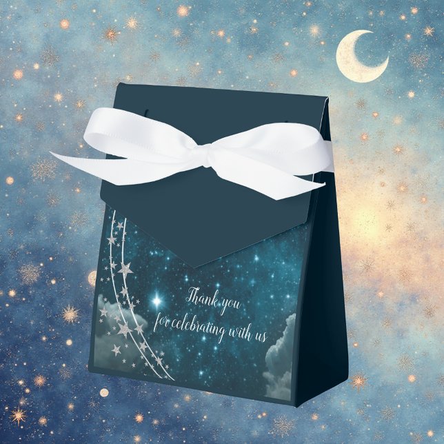 elegant blue galaxy sky wedding  favor boxes (Creator Uploaded)
