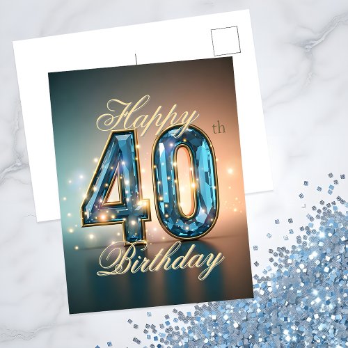 Elegant Blue Gemstone 40th Birthday Celebration