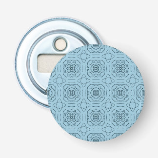 Elegant Blue Geometric Line Art Seamless Pattern Bottle Opener