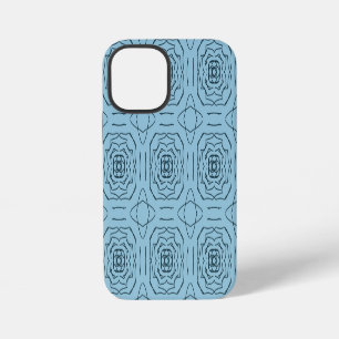 Elegant Blue Geometric Line Art Seamless Pattern iPhone 12 Mini Case