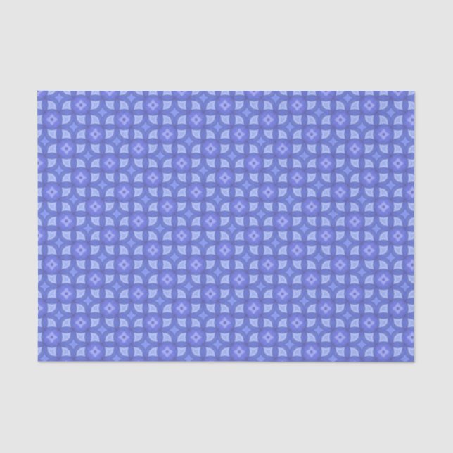 Elegant Blue Geometric Pattern Modern Chic Tissue Paper (Front)