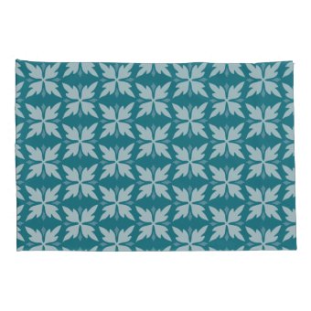 Elegant Blue Geometric Pattern Pillow Case | Zazzle