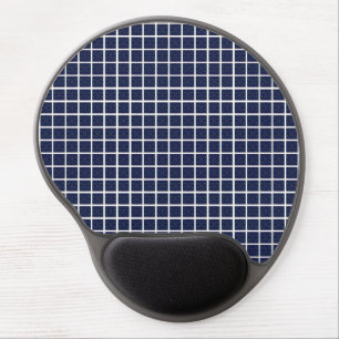 Elegant Blue Geometric Squares Gel Mousepad