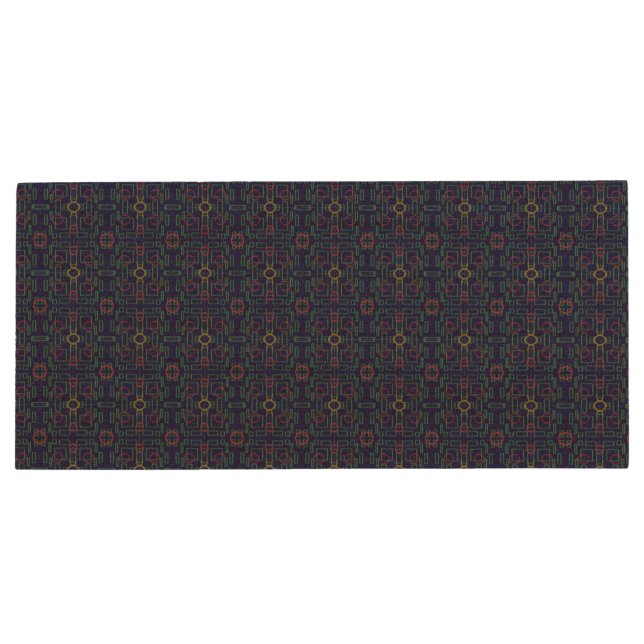 Elegant Blue Geometric USB Wooden Flash Drive (Back)