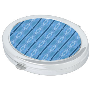 Elegant Blue Geometric with Stripe Vanity Mirror