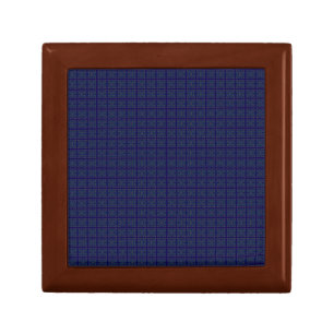 Elegant Blue Geometric Wooden Jewelry Keepsake Box