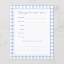 Elegant Blue Gingham Boy Baby Shower Guessing Game