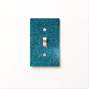 Elegant blue glitter light switch cover