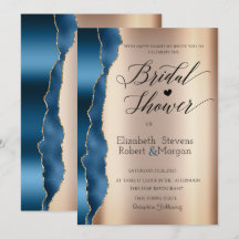 Elegant Blue Glitter Script Bridal Shower