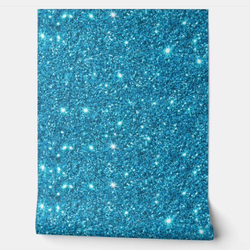 Elegant Blue Glitter Sparkle Pattern Wallpaper