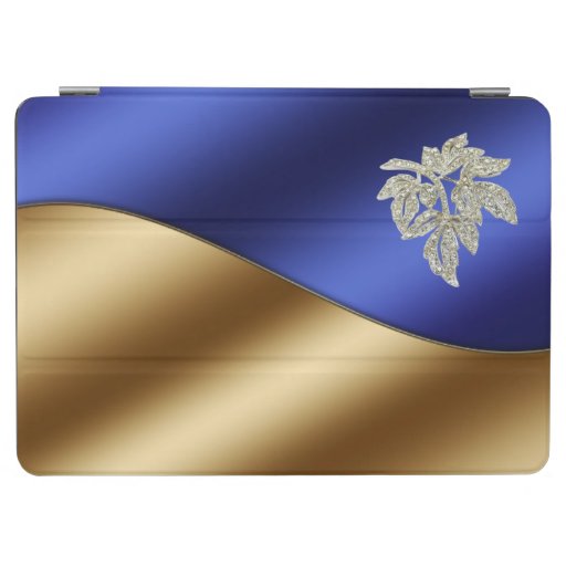 Elegant Blue Gold and Diamonds  iPad Air Cover