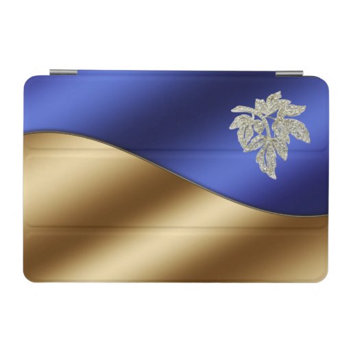 Elegant Blue Gold and Diamonds  iPad Mini Cover