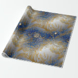 Elegant Blue Gold and Light Beaded Wrapping Paper<br><div class="desc">Give your recipients your best. Use this lovely, sophisticated beaded, print "jeweled" with no actual glitter, foil, or beading, high-quality gift wrap with a grid back for easy cutting. You'll appreciate the ease of use and your recipients will love its elegant beauty. Good for all occasions and holidays, very versatile....</div>