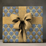 Elegant Blue Gold Art Deco Vintage Pattern Wrapping Paper<br><div class="desc">This chic design features an elegant art deco pattern in blue and gold. #artdeco #retro #vintage #partysupplies #presentsupplies #crafts #luxury #girly #giftwrap #wrappingpaper #pattern</div>