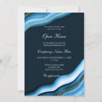 Elegant Blue Gold Corporate party Invitation