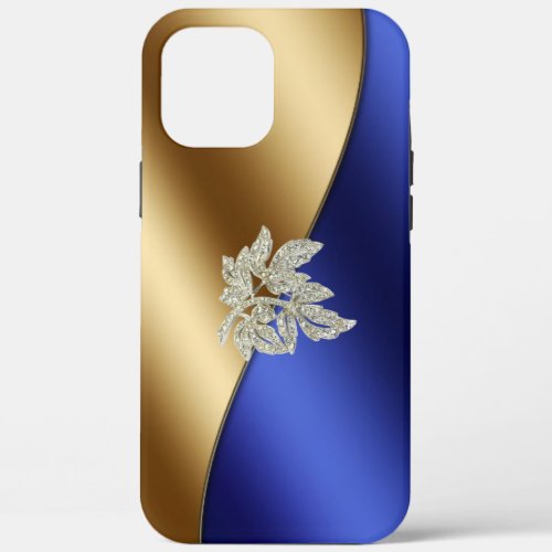 Elegant Blue Gold Diamonds  iPhone 12 Pro Max Case