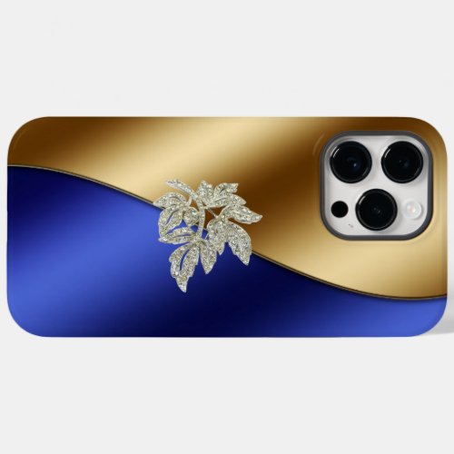 Elegant Blue Gold Diamonds  Case_Mate iPhone 14 Pro Max Case