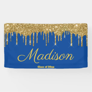 Elegant Blue & Gold Graduation Party Class of 2026 Banner