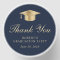 Elegant Blue Gold Graduation Thank You