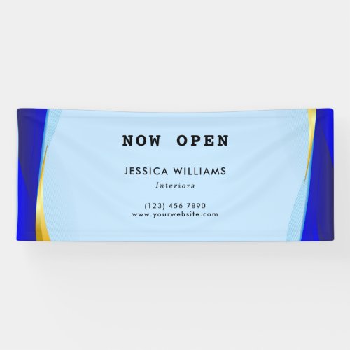 Elegant Blue Gold Luxury Designer Logo Business Banner