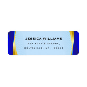Elegant Blue Gold Luxury Designer Logo Label