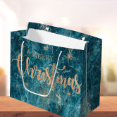 Purple Gold Marble Effect Monogram Name Christmas Large Gift Bag