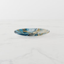 Elegant Blue Gold Marble
