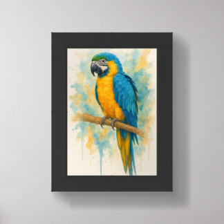 Elegant Blue & Gold Parrot Wall Art Print - Tropic