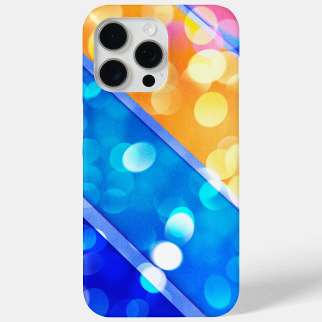 Elegant Blue Gold Sparkle Bokeh iPhone Case (Back)