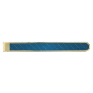 Elegant Blue Gold Striped Finish Tie Bar