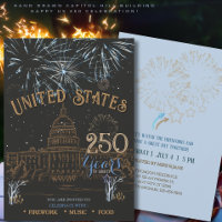 Elegant Blue & Gold US 250 Capitol