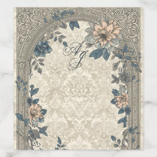 Elegant Blue Gold Wedding Envelope Liner