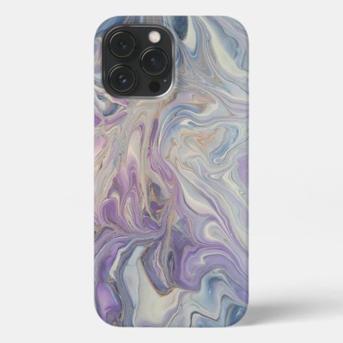Elegant Blue Gold White and Purple iPhone 13 Pro Max Case