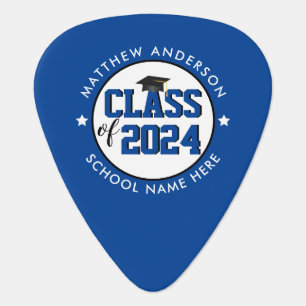 Elegant Blue Graduate Graduation Guitar Pick