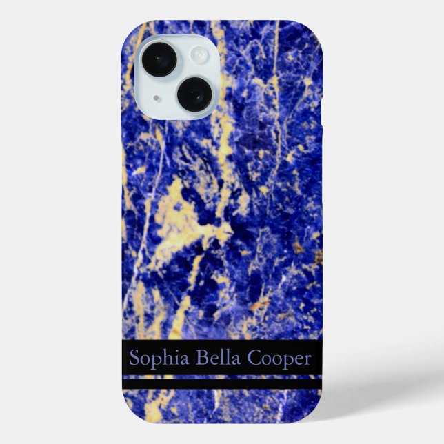 Elegant Blue Granite  blue marble blue stone Case-Mate iPhone Case (Back)