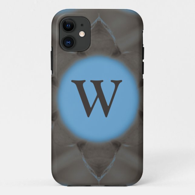 Elegant Blue Gray monogram Case-Mate iPhone Case (Back)