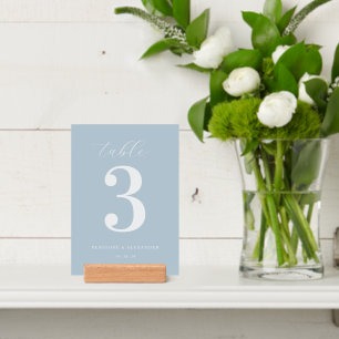 Elegant Blue Gray Number Three Holder