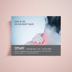 Elegant Blue Gray Photo Massage Therapist Flyer
