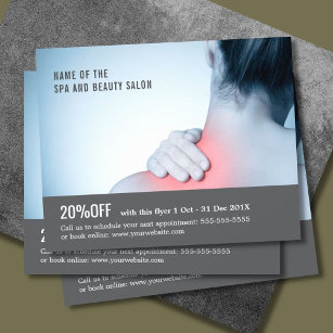 Elegant Blue Gray Photo Massage Therapist Flyer
