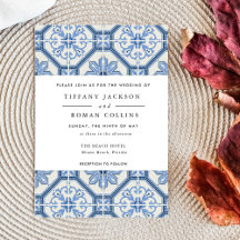 Elegant Blue Greek Tile Wedding