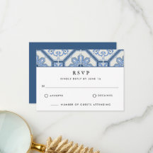 Elegant Blue Greek Tile Wedding