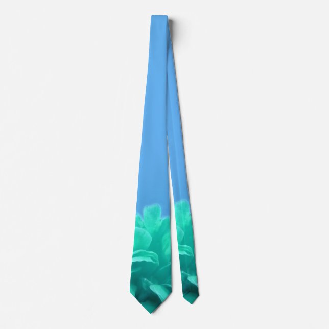 Elegant Blue Green Floral Tie (Front)