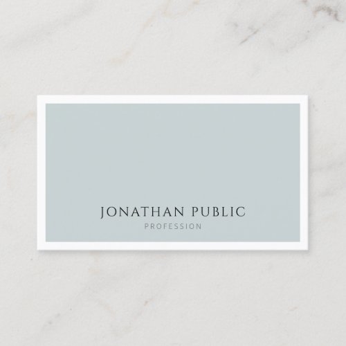 Elegant Blue Green Minimalist Modern Simple Plain Business Card