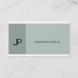 Elegant Blue Green Modern Monogram Professional Business Card