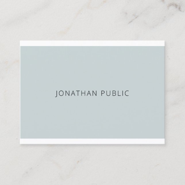 Elegant Blue Green Simple Plain Modern Trendy Business Card (Front)