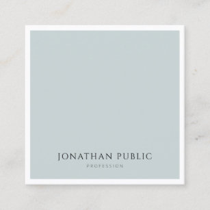Elegant Blue Green Simple Template Modern Trendy Square Business Card