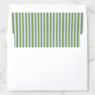 Elegant Blue Green Stripes Wedding Envelope Liner