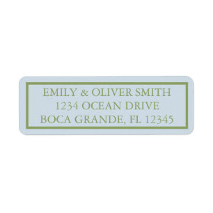 Elegant Blue Green Stripes Wedding  Label