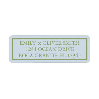 Elegant Blue Green Stripes Wedding  Label