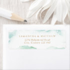 Elegant Blue Green Watercolor Return Address Label